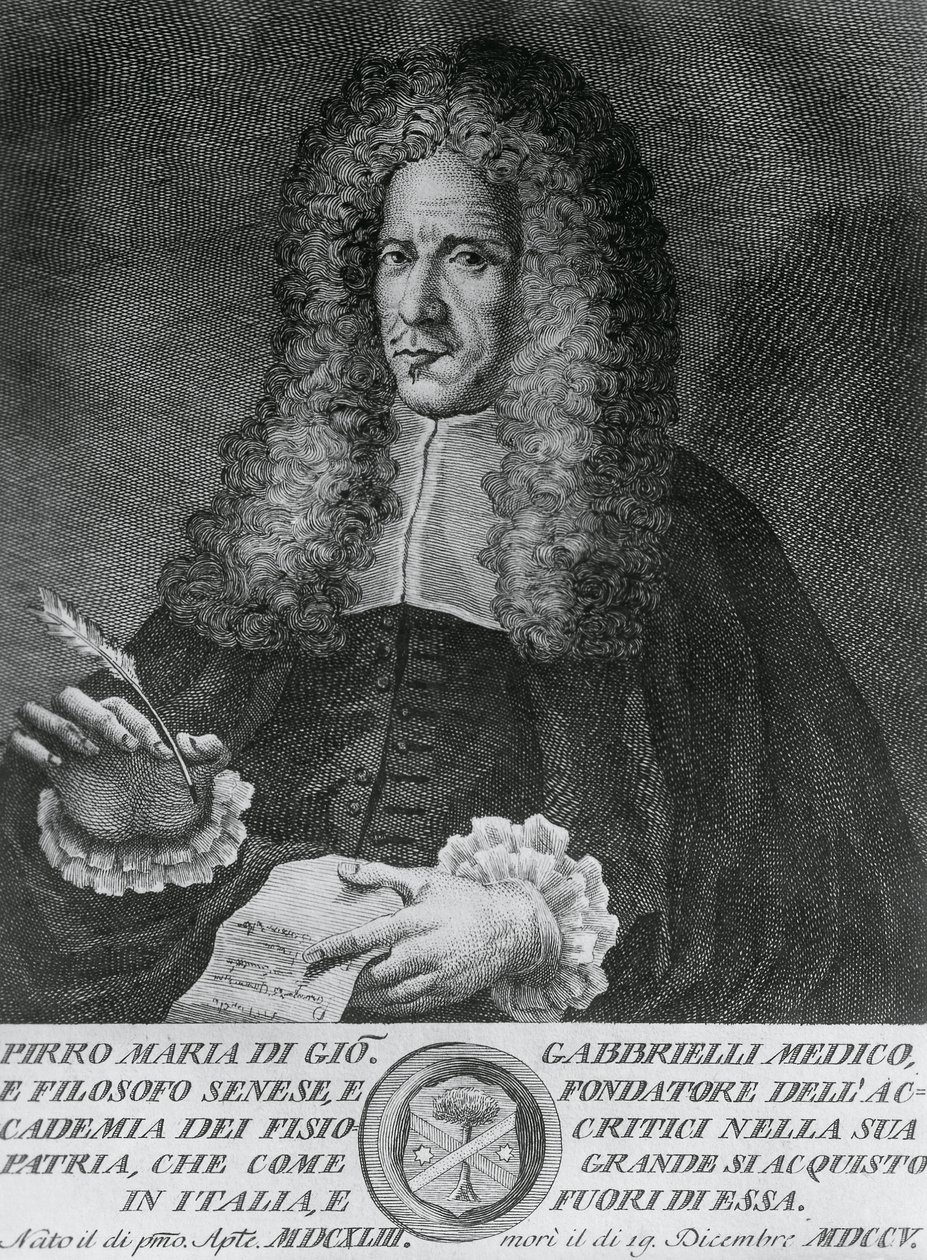 Portrait of Pirro Maria Gabbrielli, Italian philosopher and professor of theoretical medicine and botany by Walter Charles Mills