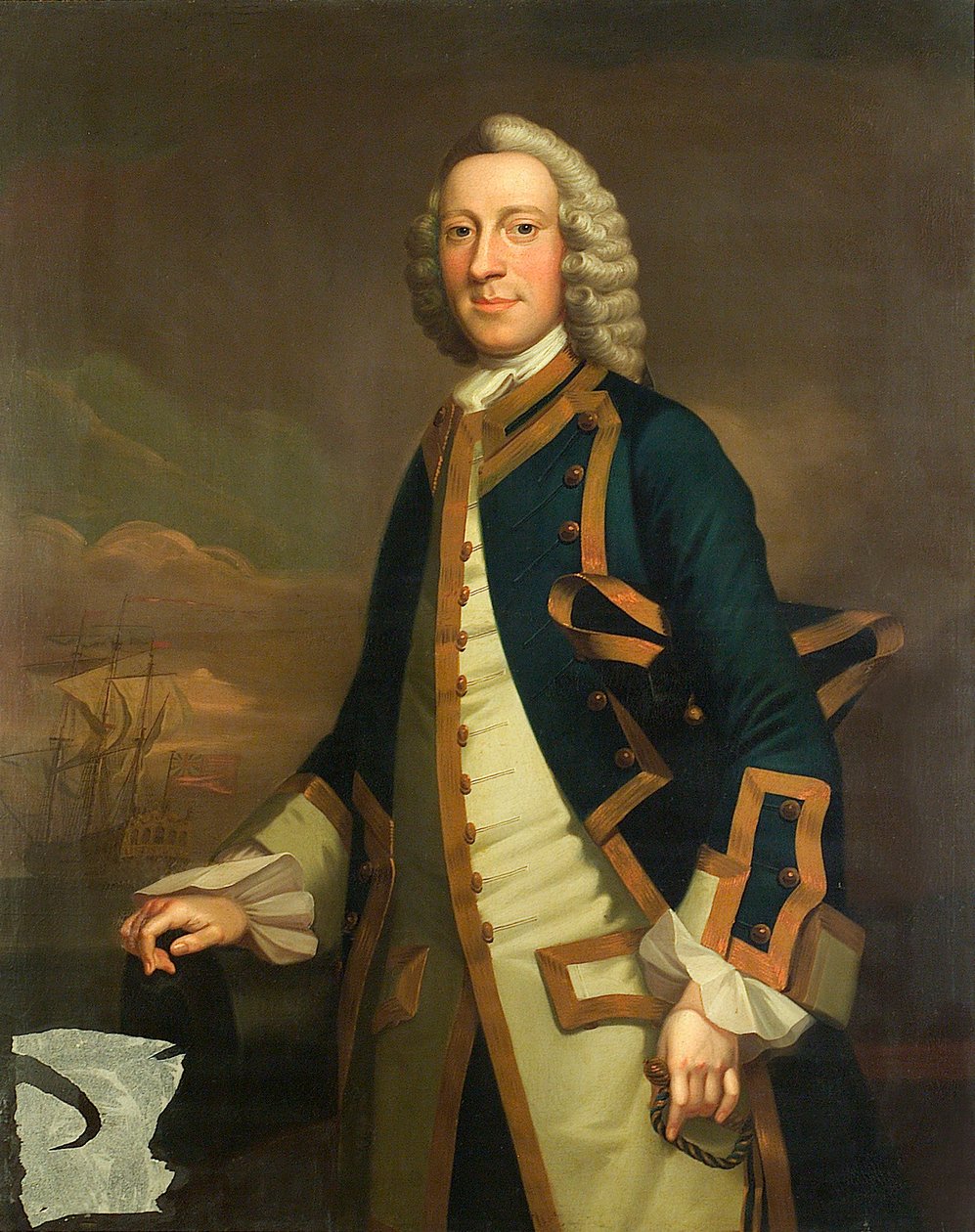 Portrait of a captain, c.1750 by John (attr.to) Wollaston