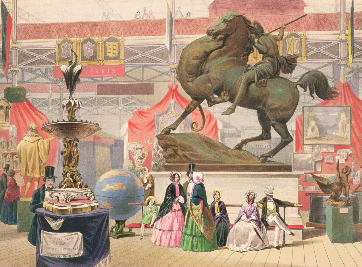 View of the East Nave of the Crystal Palace with Sculpture (the Amazon) by John Absolon