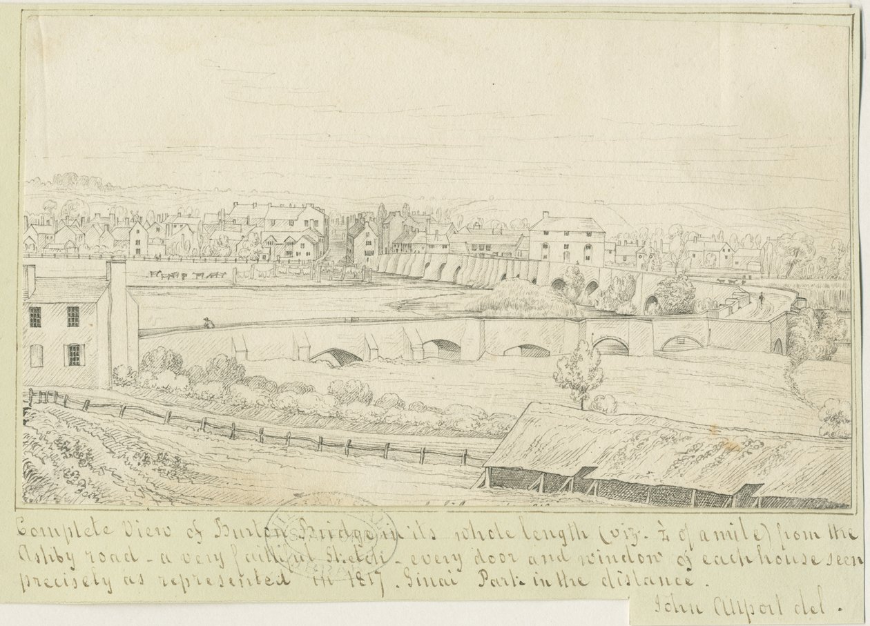 Burton-upon-Trent Bridge and Town by John Allport