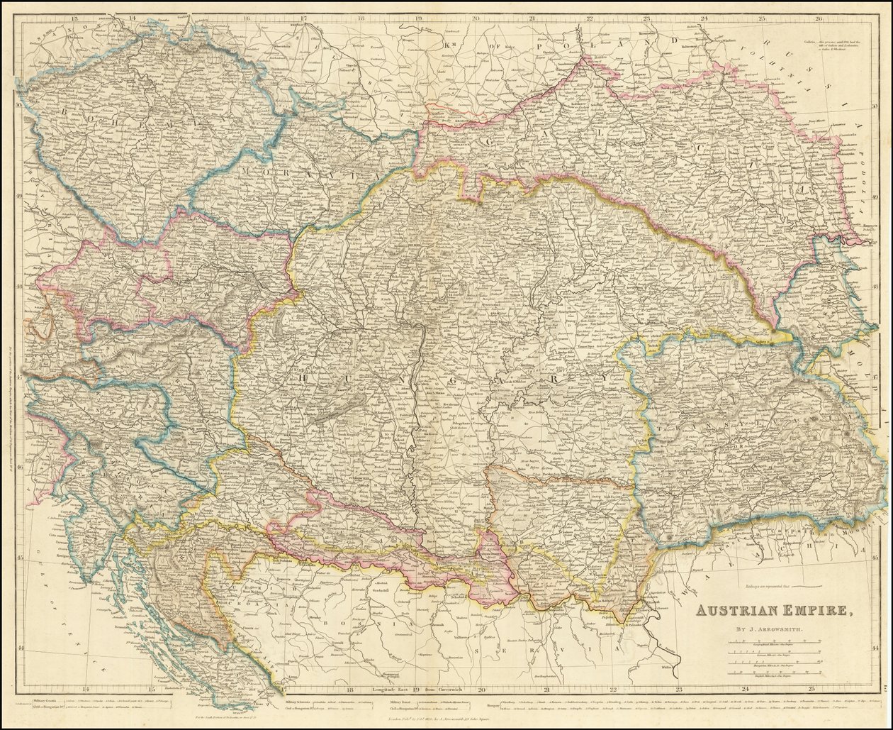 1858 map of the Austrian Empire by John Arrowsmith by John Arrowsmith