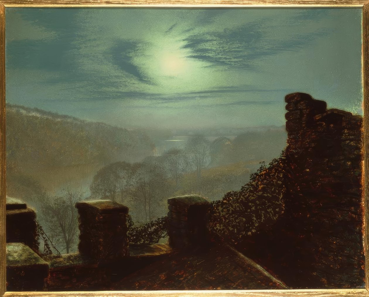 Full Moon Behind Cirrus Cloud from Roundhay Park by John Atkinson Grimshaw