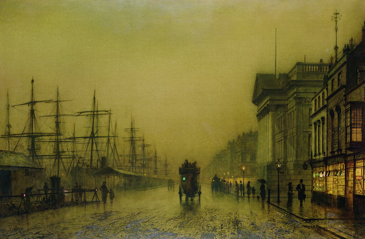 Liverpool Docks Customs House and Salthouse Docks, Liverpool by John Atkinson Grimshaw