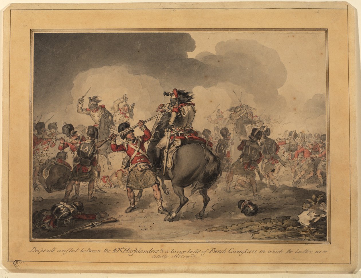 42nd Highlanders at Waterloo by John Augustus Atkinson