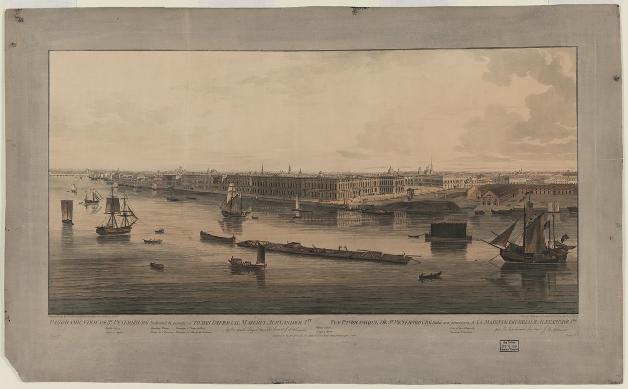 Panoramic view of Saint Petersburg, Between 1805 and 1807 by John Augustus Atkinson