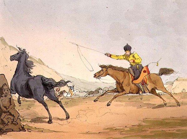 Tartars Catching Horses, Plate 69 from Volume III of 