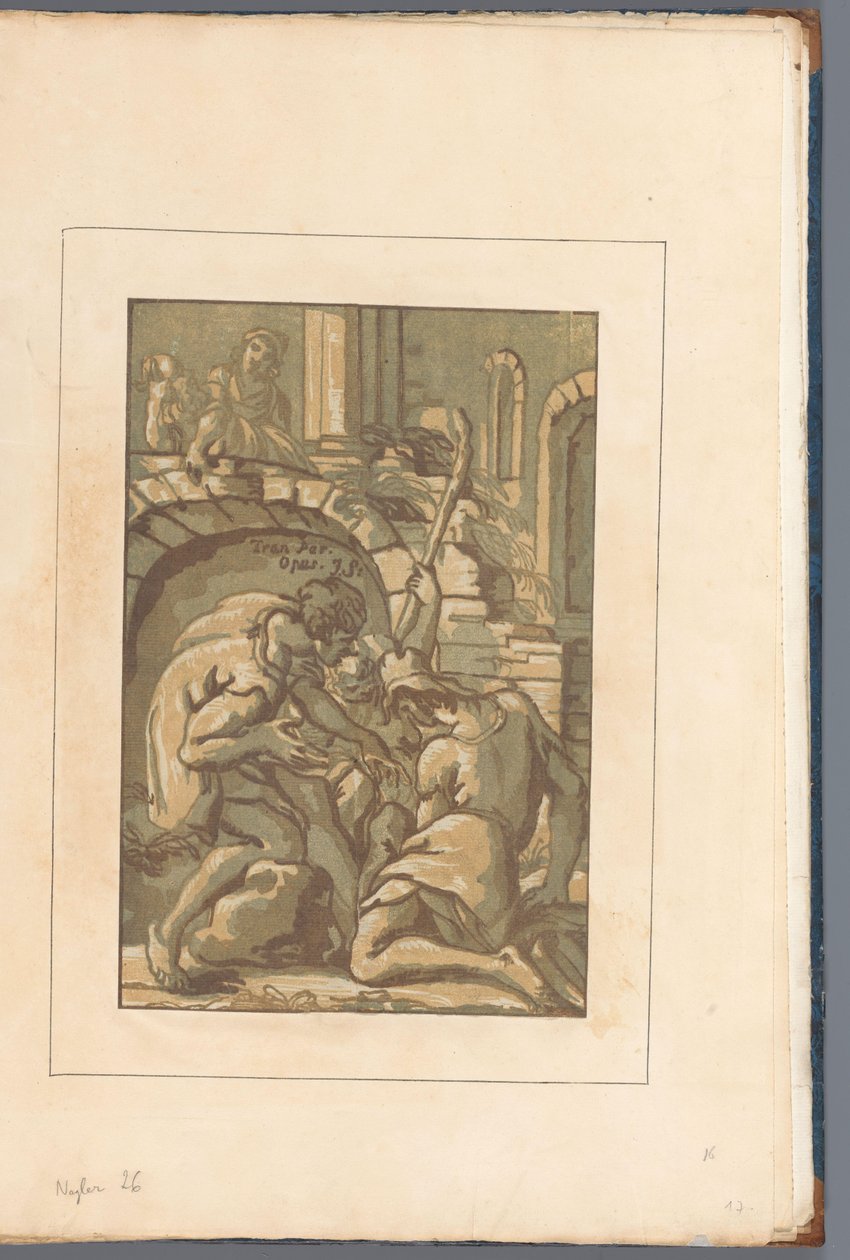 Three Figures by an Arch (Amicis suis necnon unicuique ...) by John B. Skippe