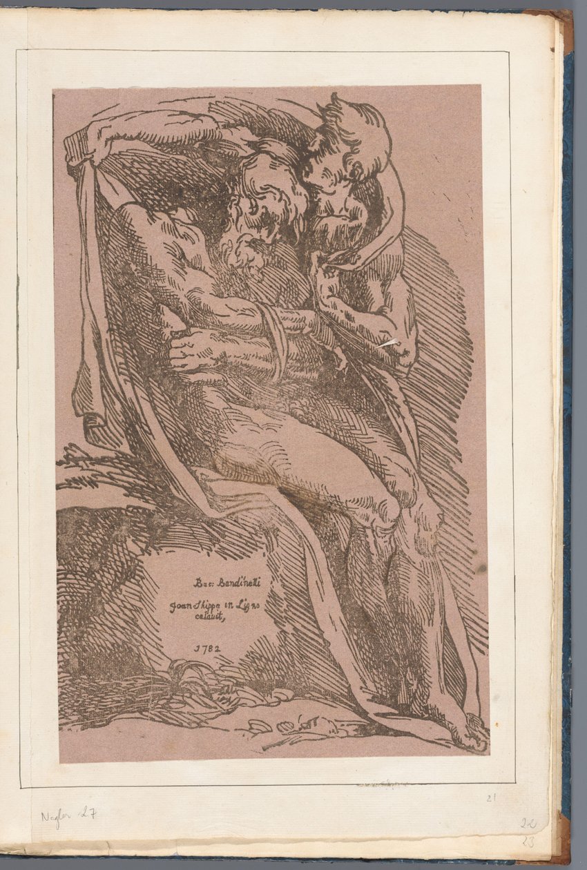 Man Draping a Cloak Over an Old Naked Man by John B. Skippe