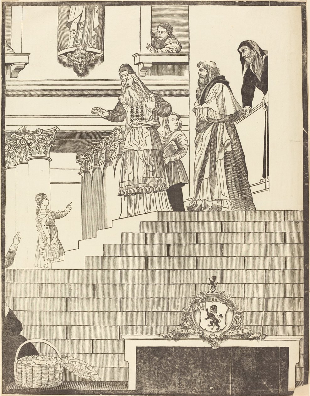 Presentation of the Virgin in the Temple [right plate] by John Baptist Jackson after Titian