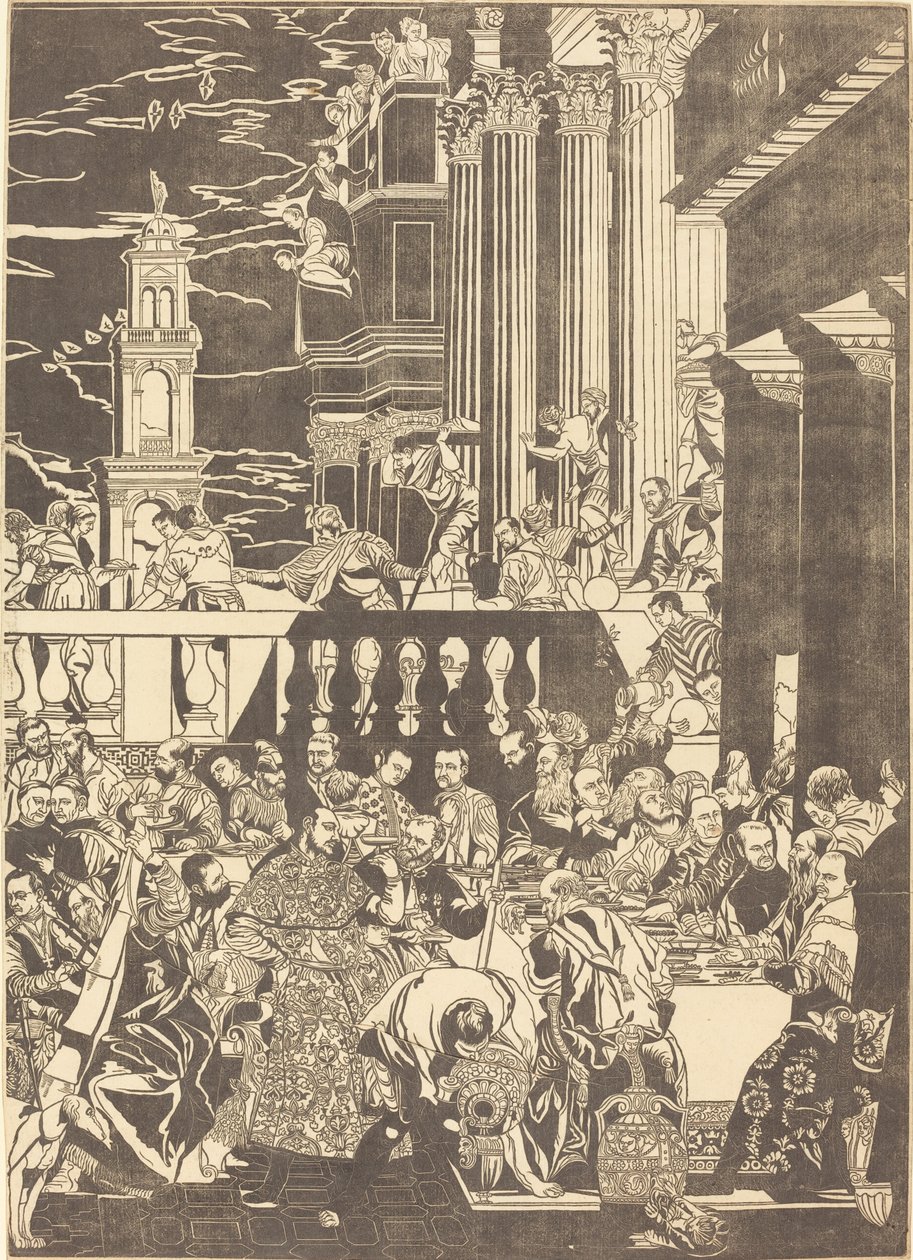 The Marriage at Cana (right plate) by John Baptist Jackson after Veronese