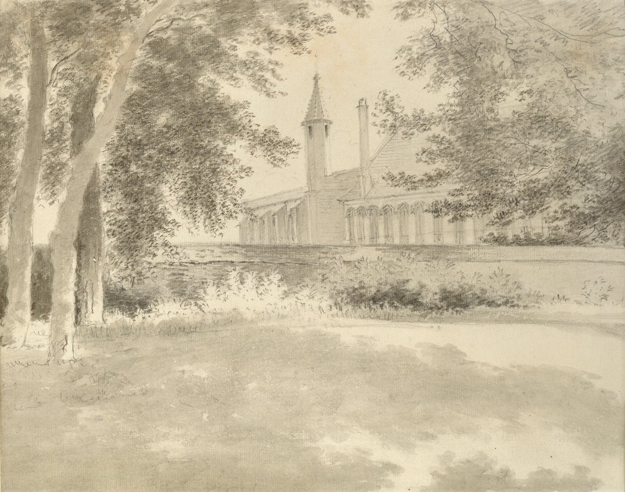 Balliol Chapel and Library from the Grove, August 2, 1783 by John Baptist Malchair
