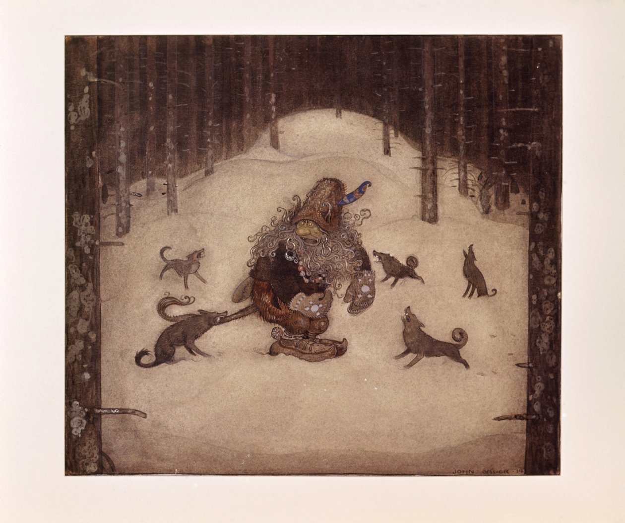 John Bauer, Troll and wolves by John Bauer