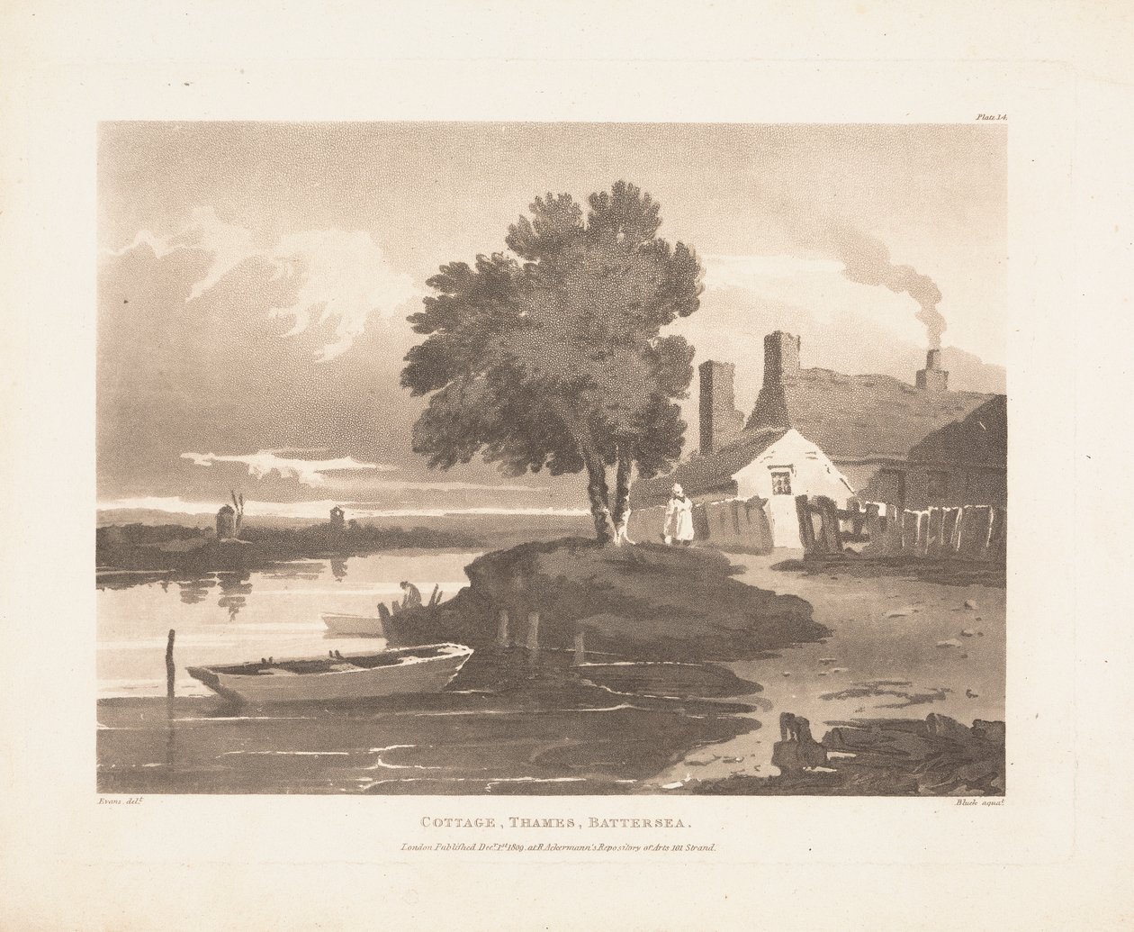 Cottage, Thames, Battersea by John Bluck