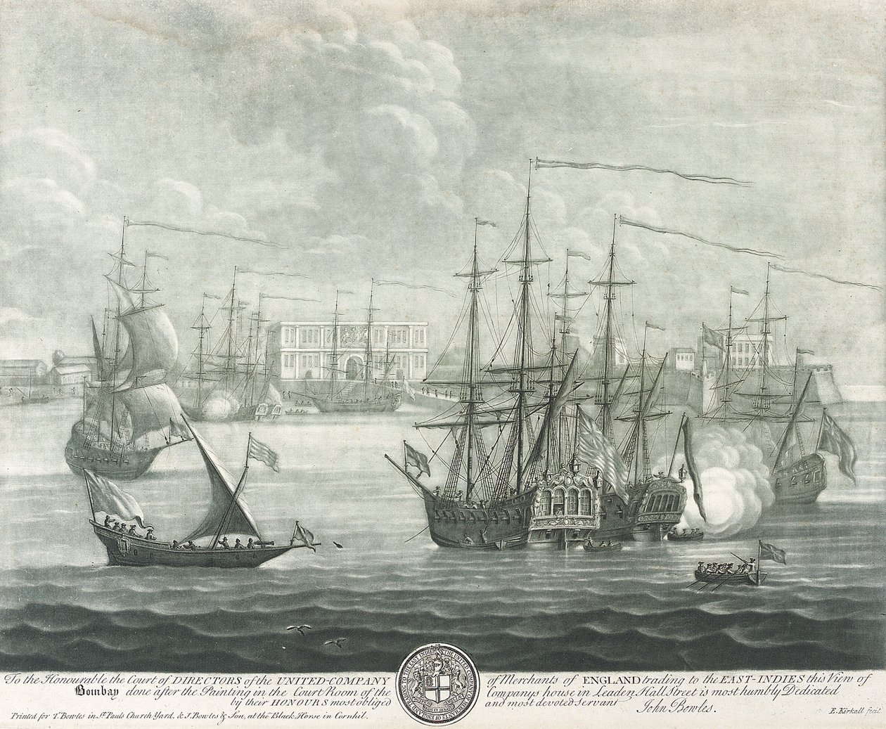 View of Bombay, dedicated to the director of the British East India Company by John Bowles