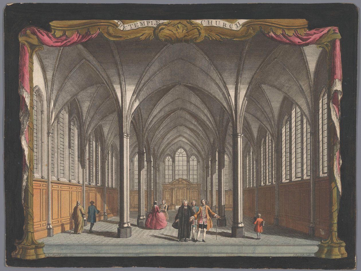 View of the Interior of the Temple Church in London by John Boydell