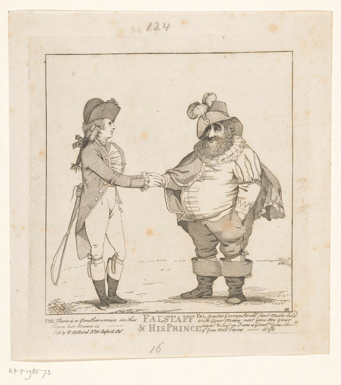Fox and the Prince of Wales, 1783 Falstaff & his Prince (title on object) by John Boyne