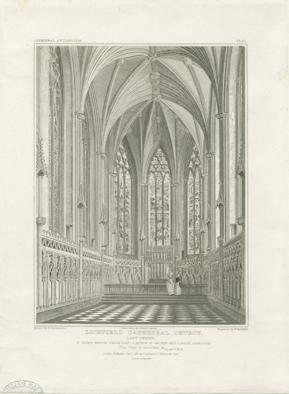 Interior of Lichfield Cathedral - Lady Chapel by John Britton
