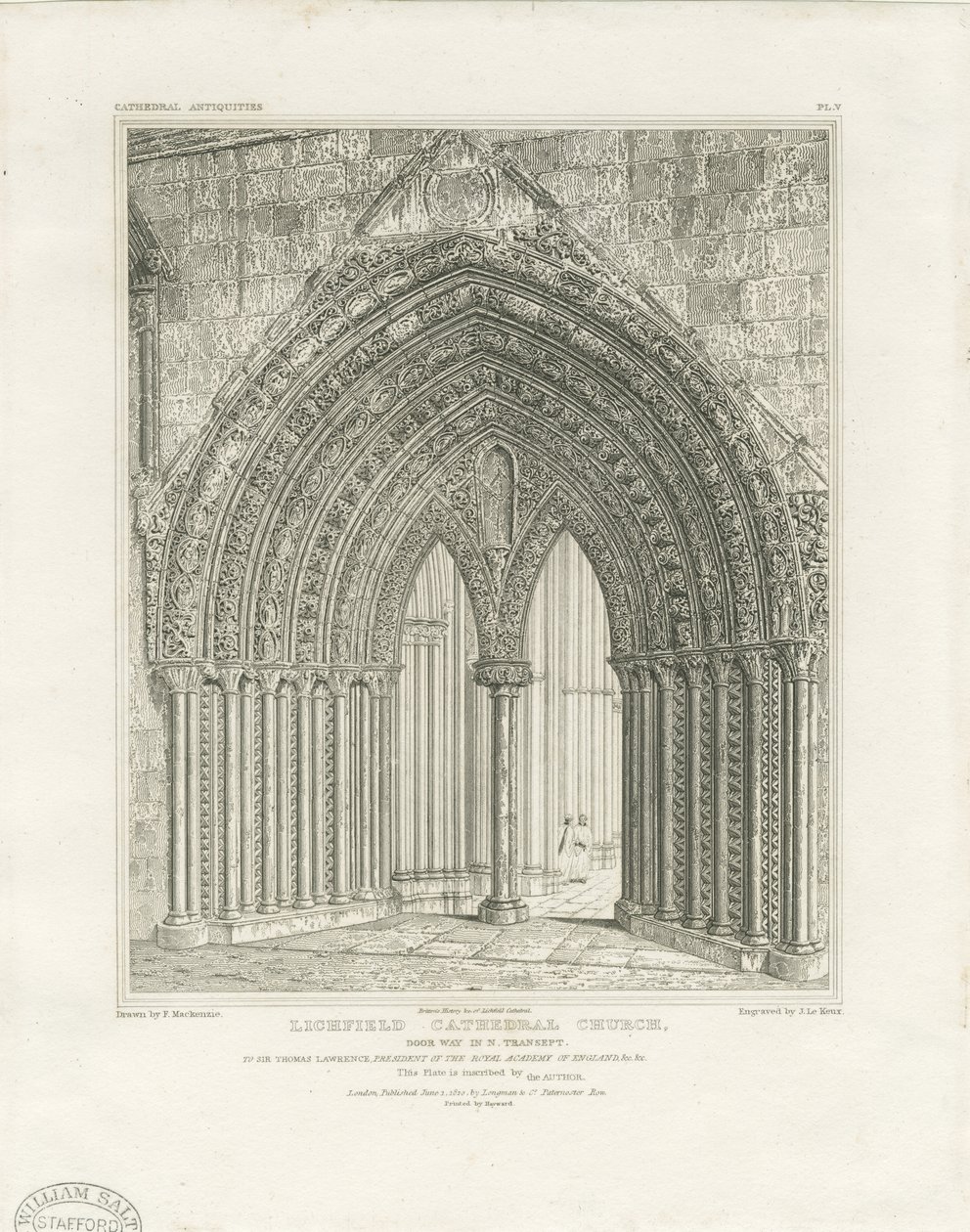 Lichfield Cathedral - North Transept Doorway by John Britton