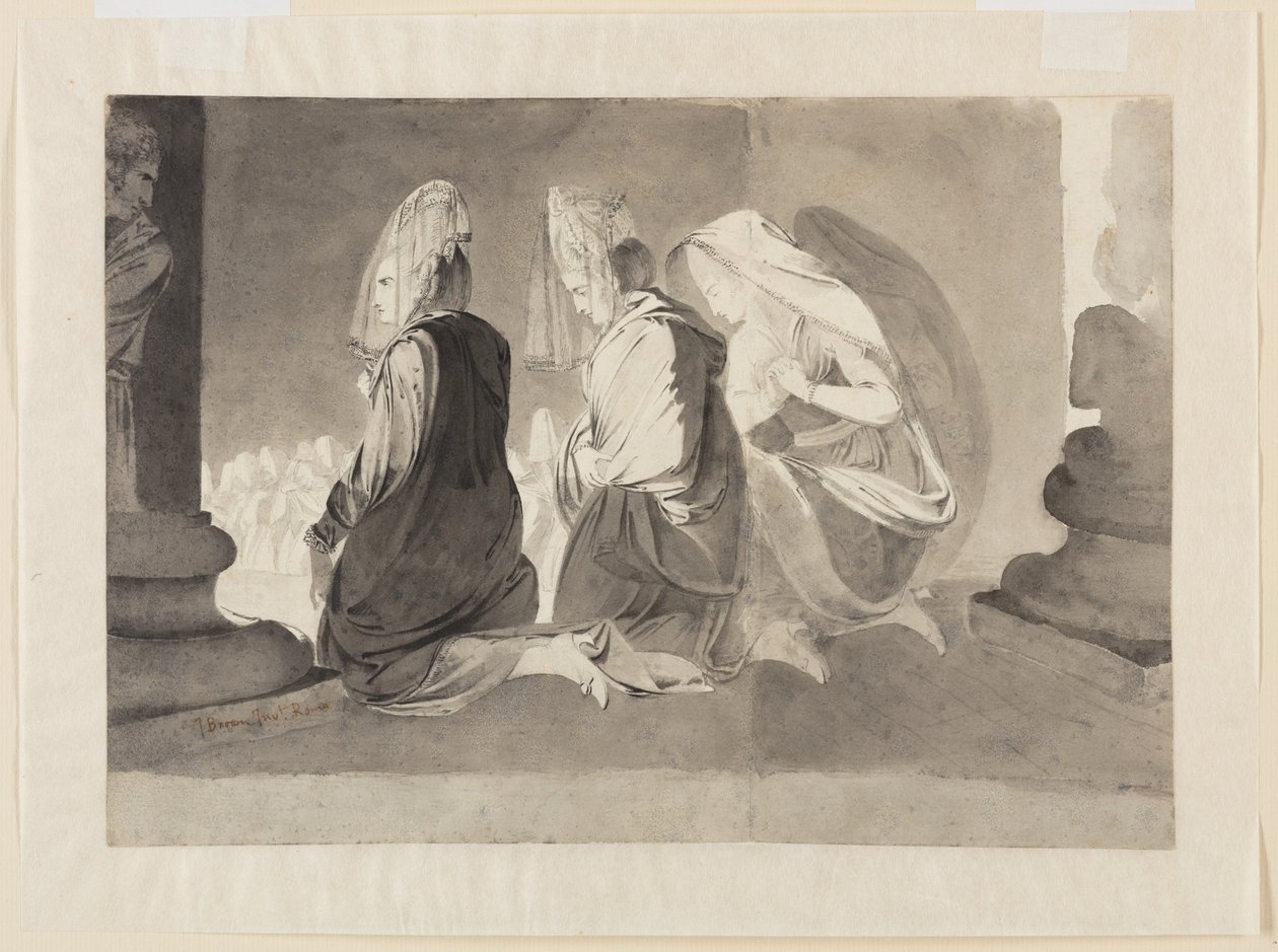 Three Kneeling Women by John Brown