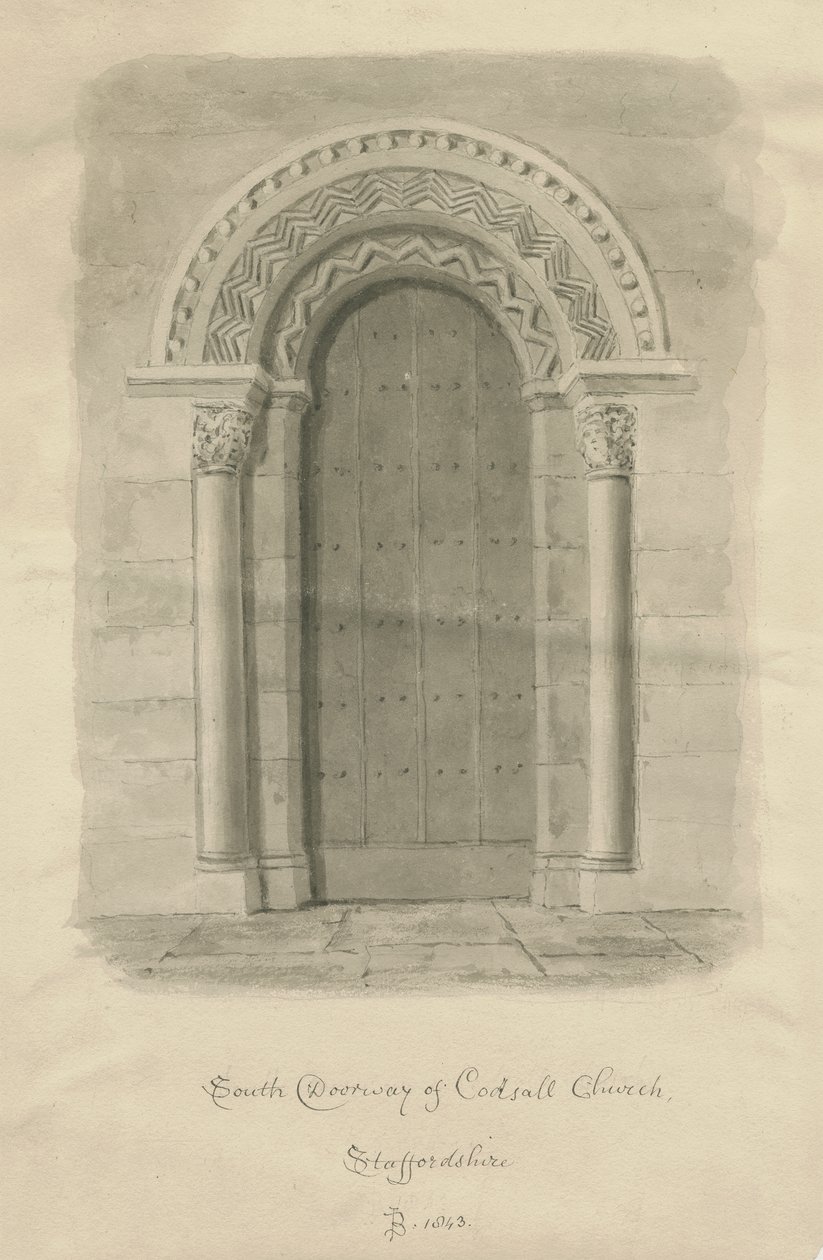 Codsall Church - South Doorway by John Buckler
