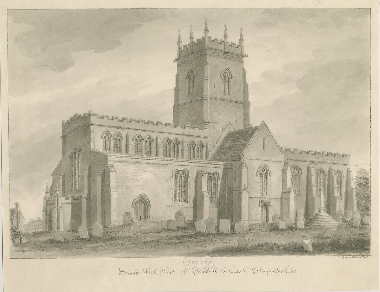 Gnosall Church by John Buckler