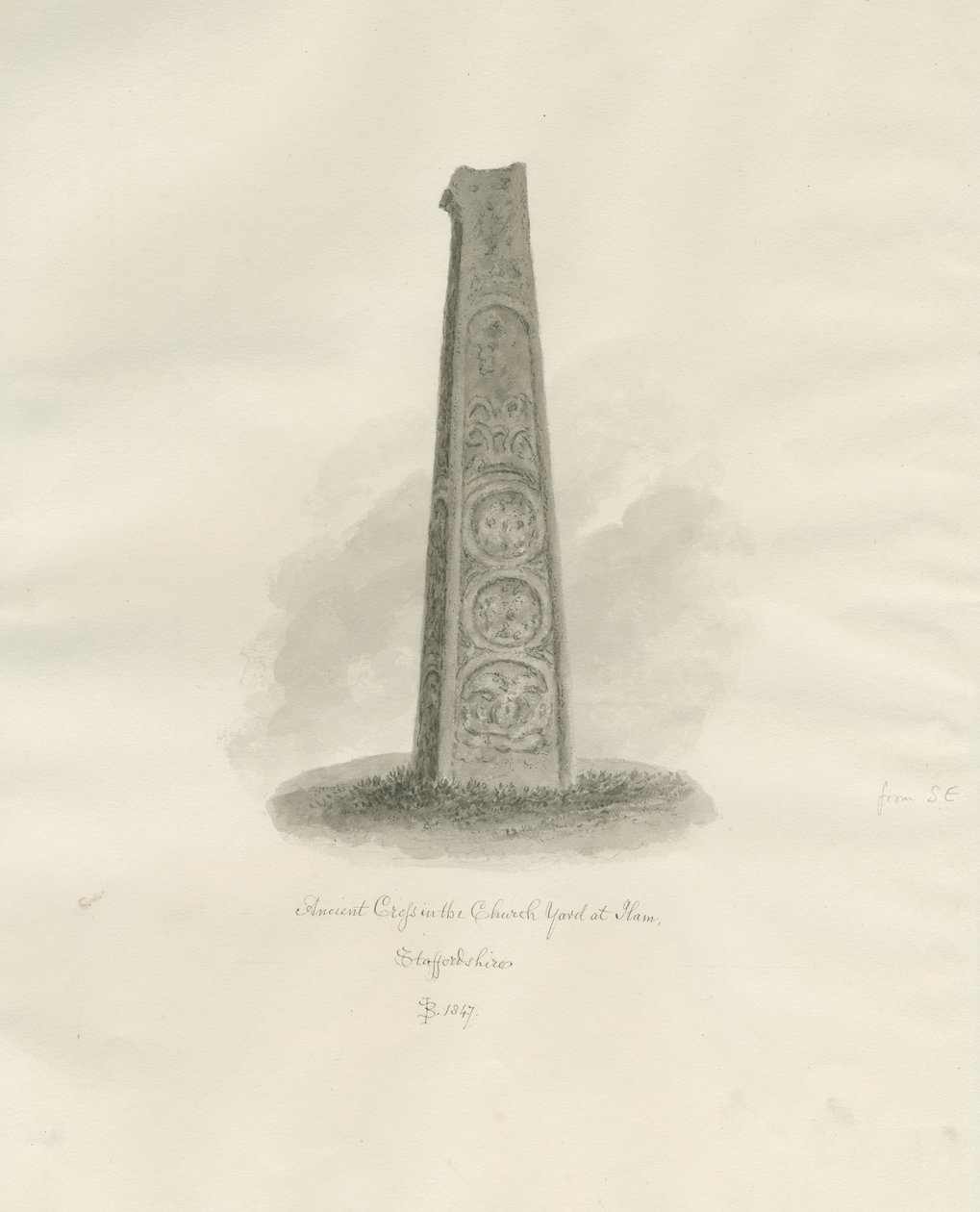 Ilam Church - Ancient Cross by John Buckler