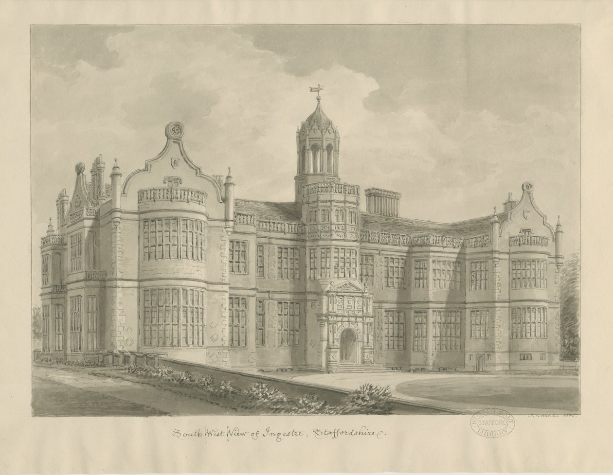 Ingestre Hall by John Buckler