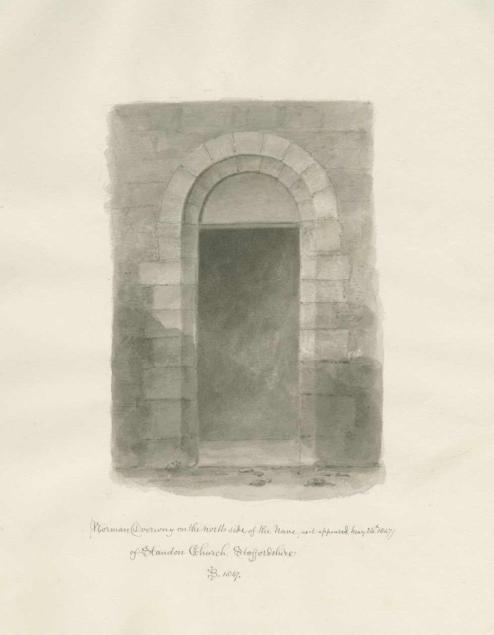 Interior of Standon Church (24 May 1847) by John Buckler