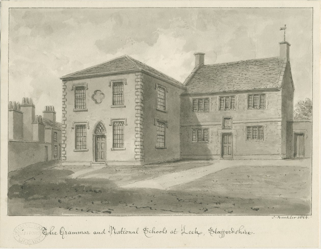 Leek Town - Grammar School by John Buckler