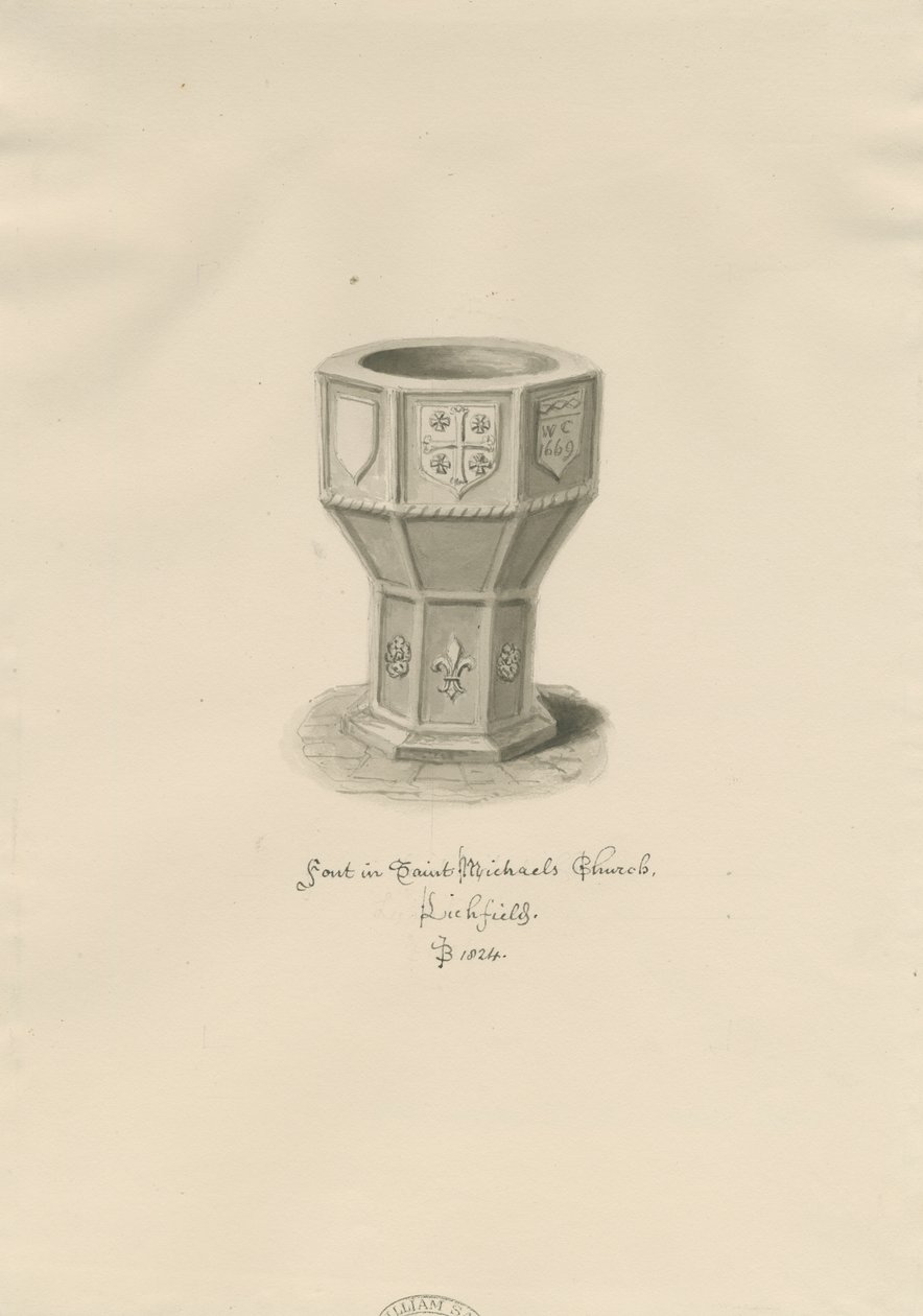 Lichfield - Font in St. Michael