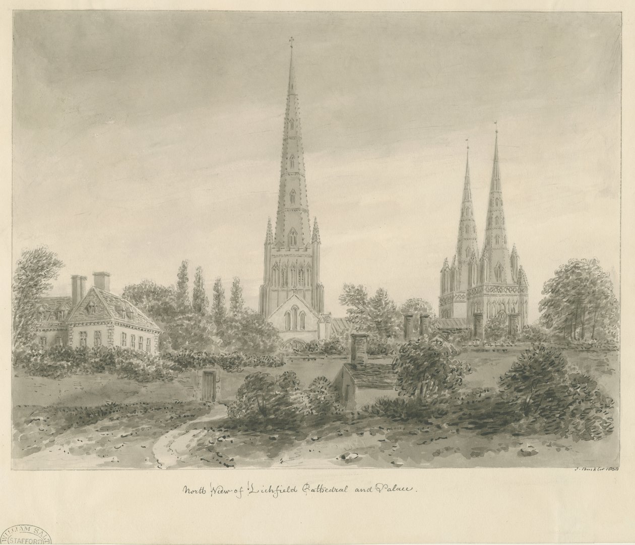 Lichfield Cathedral - North View by John Buckler