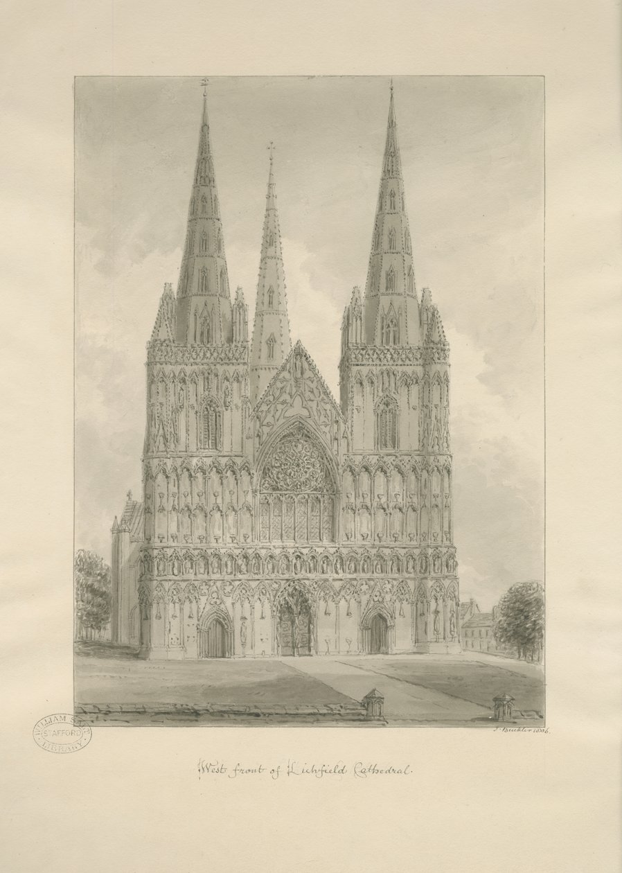 Lichfield Cathedral - West Front by John Buckler