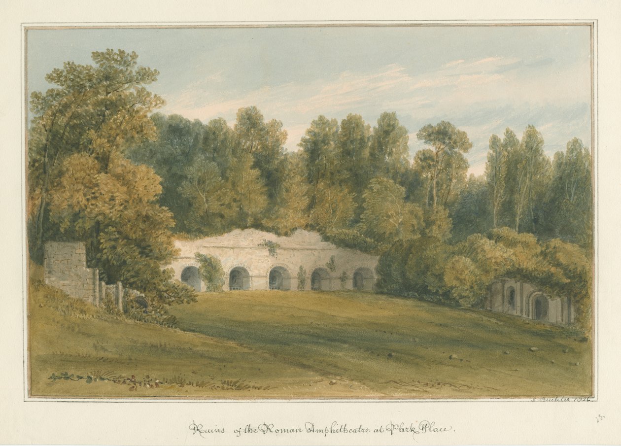 Oxfordshire - Henley upon Thames - Roman Amphitheatre at Park Place by John Buckler