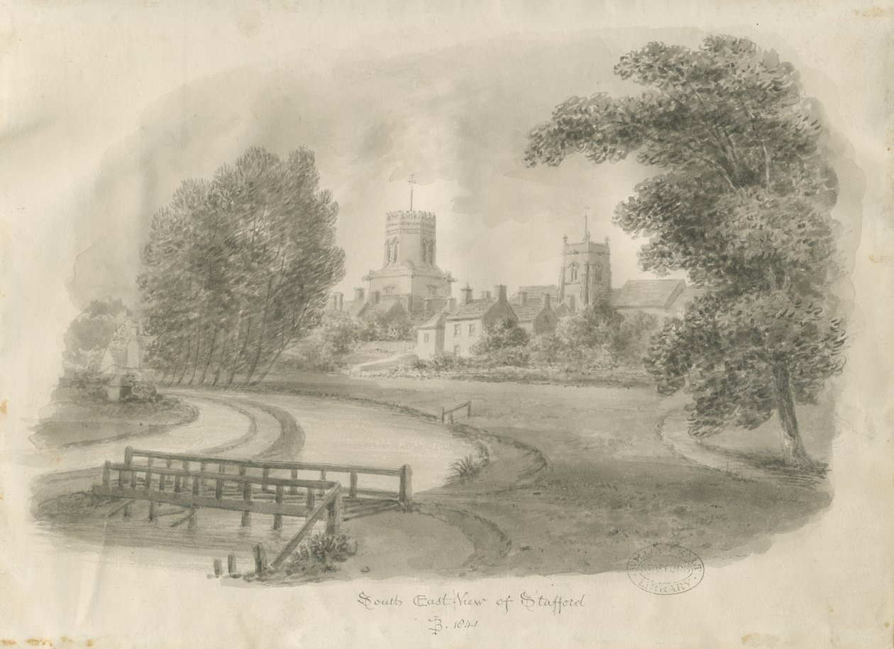 Stafford - South East View by John Buckler