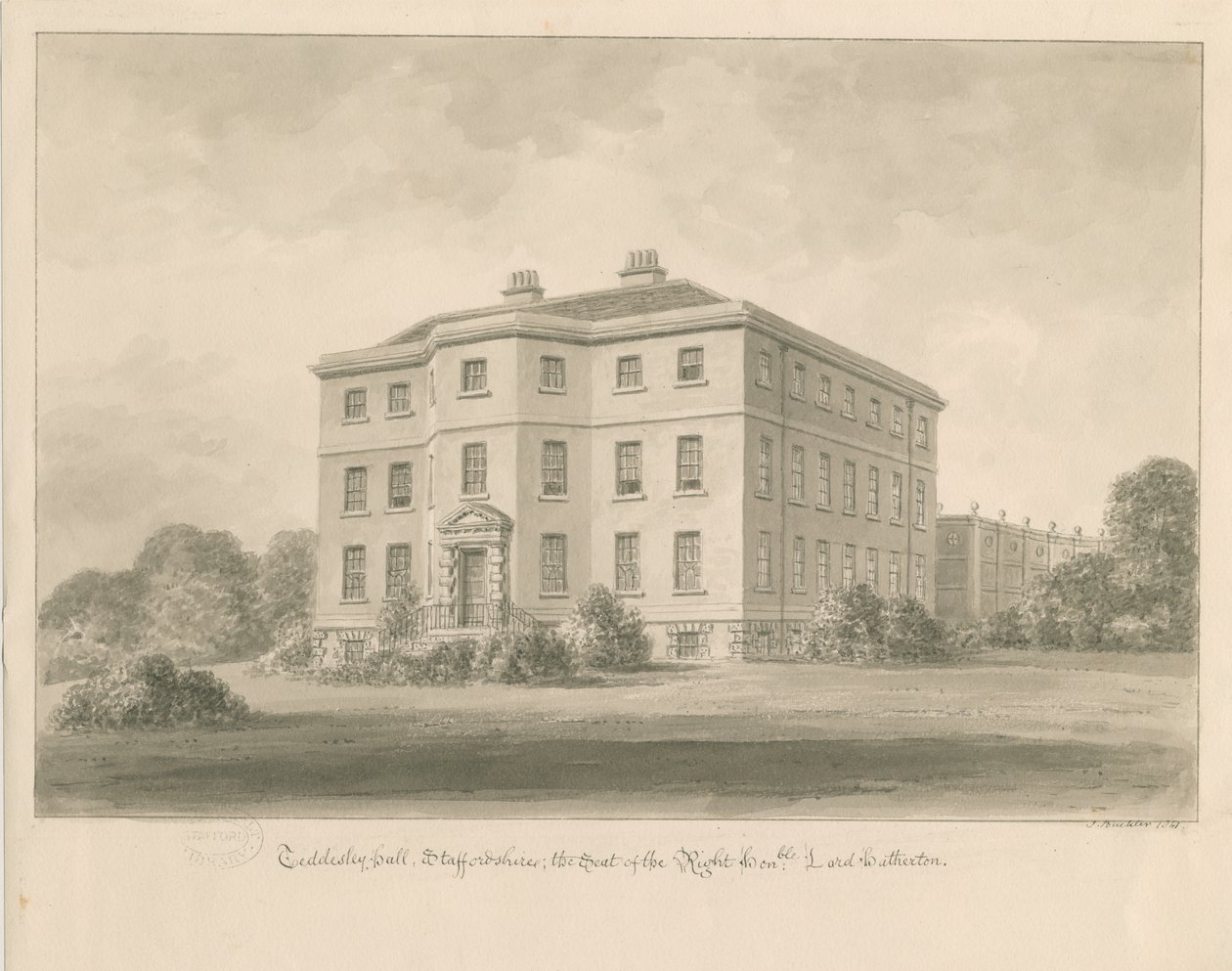 Teddesley Hall by John Buckler