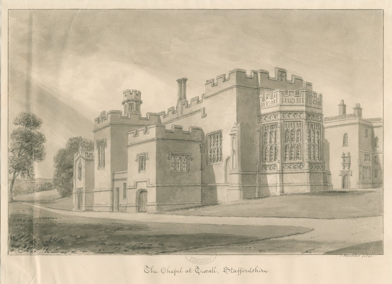 Tixall - Chapel at Tixall Hall by John Buckler