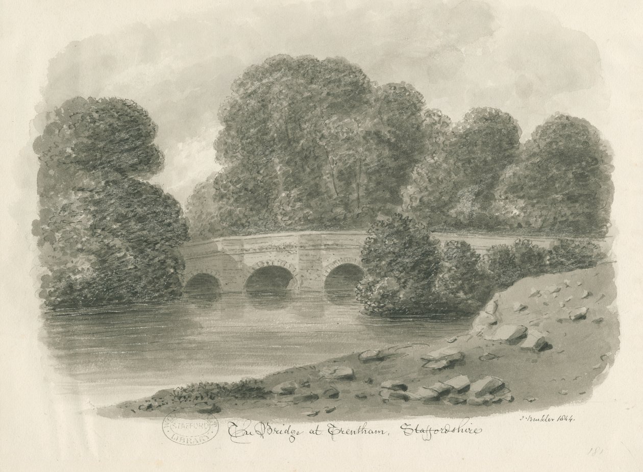 Trentham Hall - Bridge by John Buckler