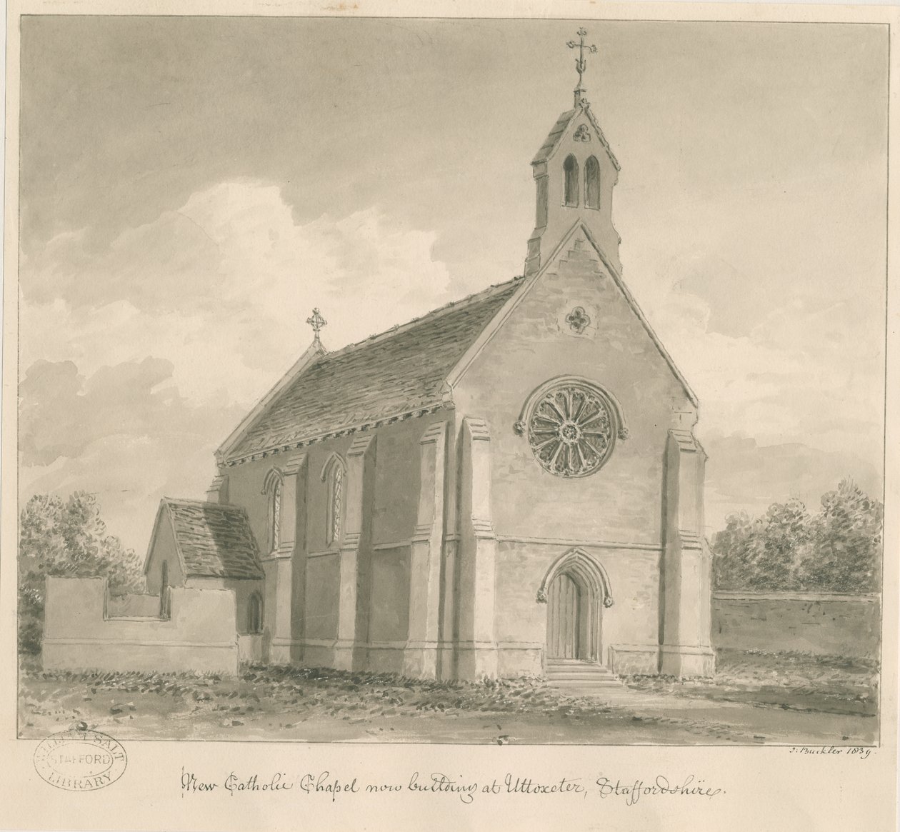 Uttoxeter Town - New Catholic Chapel by John Buckler