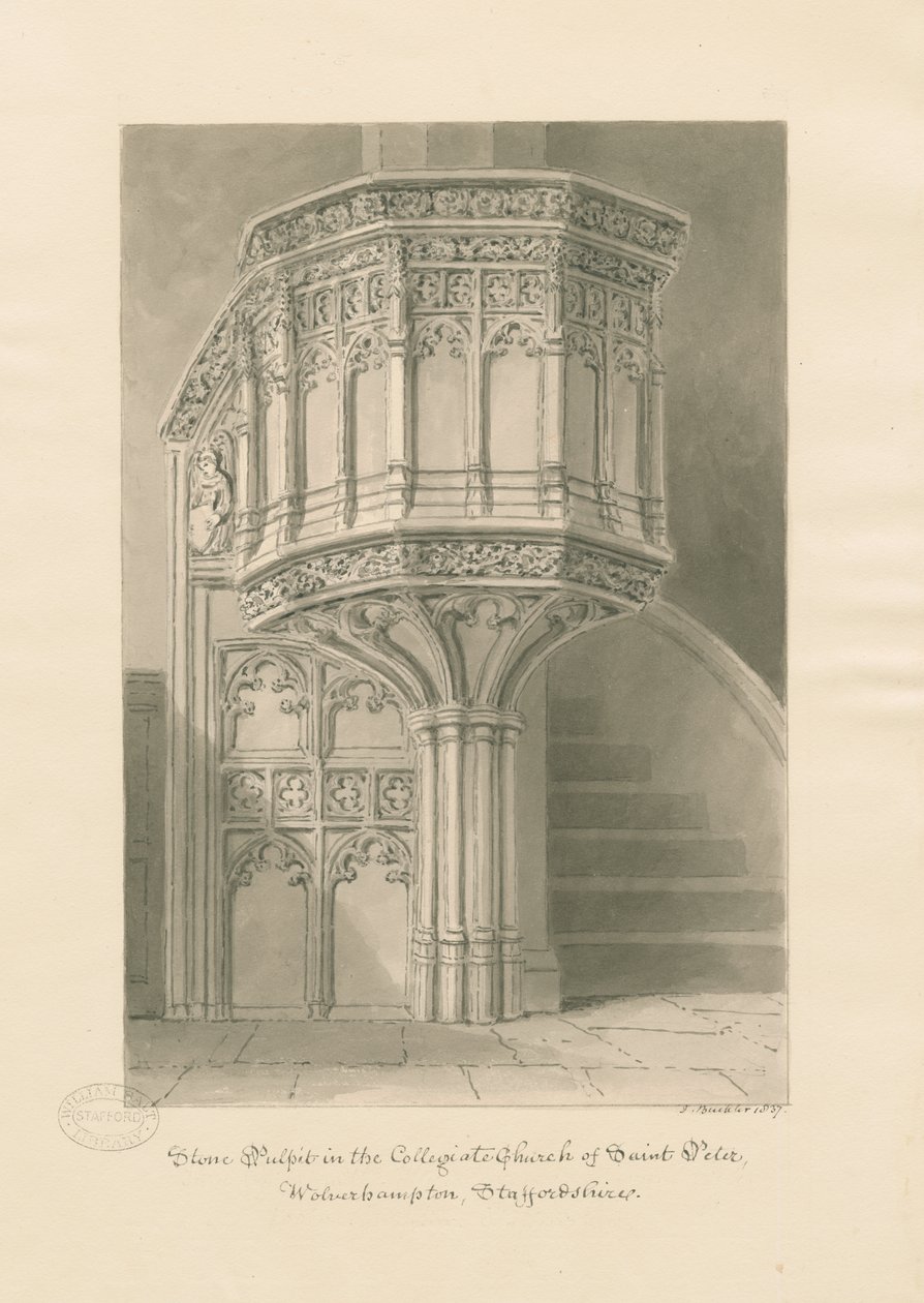 Wolverhampton - Stone Pulpit in St. Peter