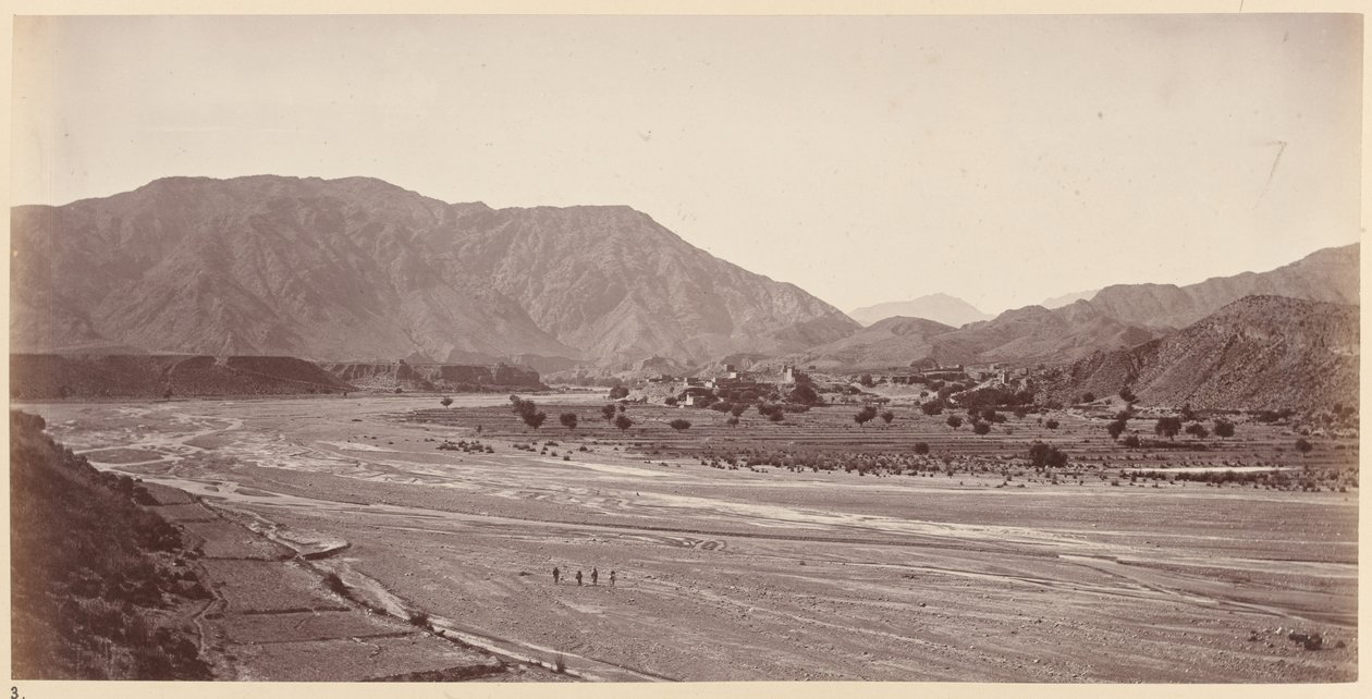 A general view of Kadm villages and pass left of Jumrood by John Burke