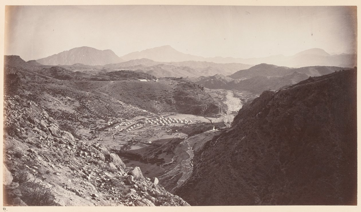 General view from Ali Musjid, looking back towards Peshawar, 1878 circa by John Burke