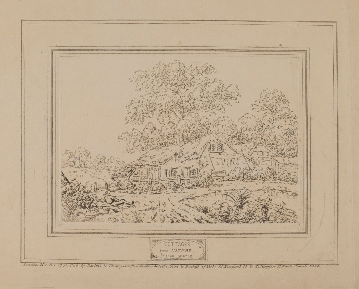 Cottages from Nature (with central tree) by John Burton