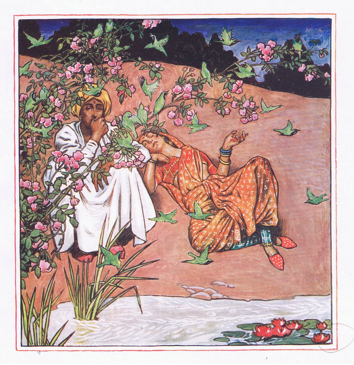 Love lightly, illustration from The Garden of Kama (and other lyrics from India) by John Byam Liston Shaw
