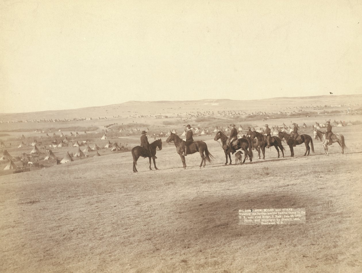 Gen. Miles and Staff Viewing the Largest Hostile Indian Camp in the U.S., Near Pine Ridge by John C. H. Grabill