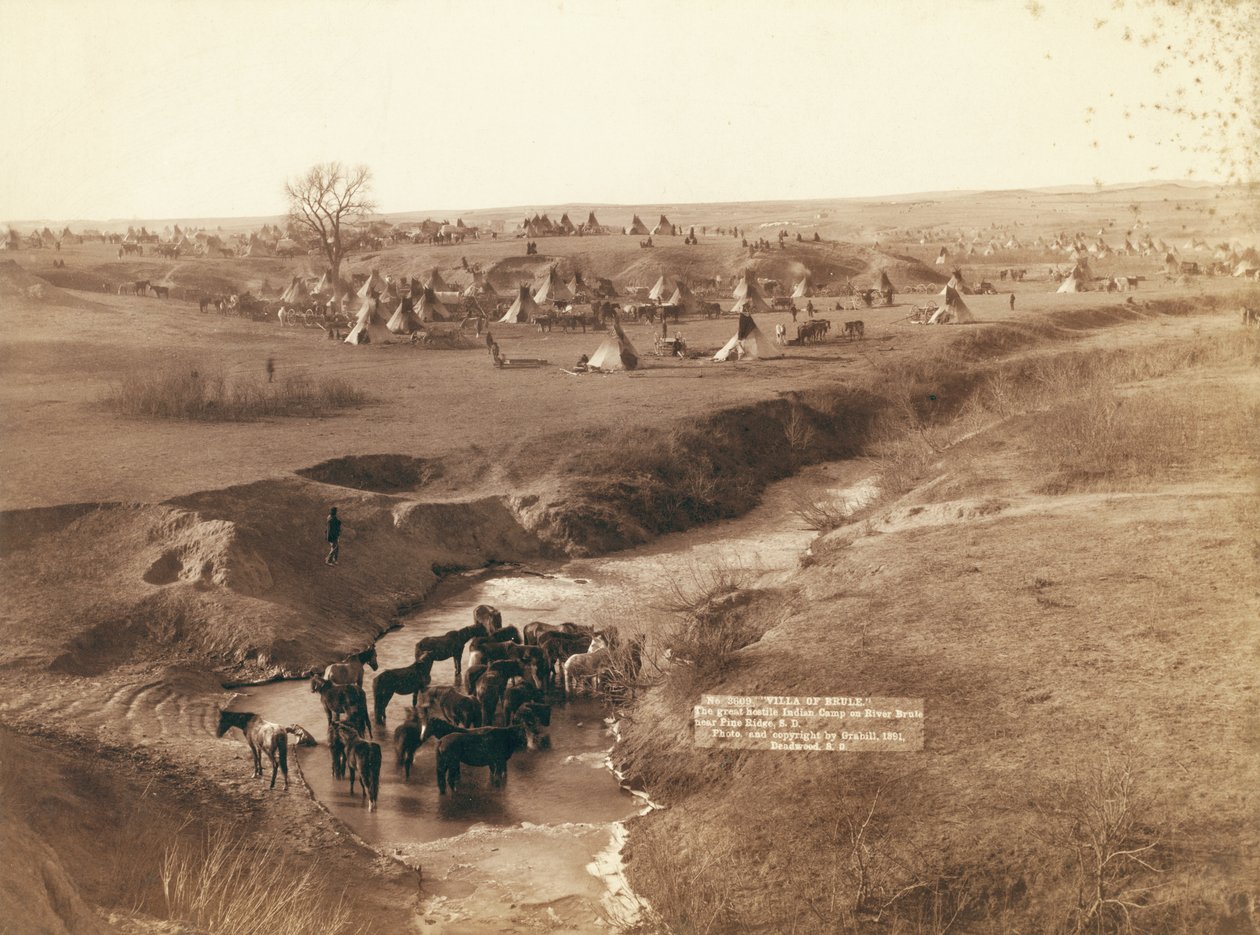 The great hostile Indian camp on River Brule near Pine Ridge by John C. H. Grabill
