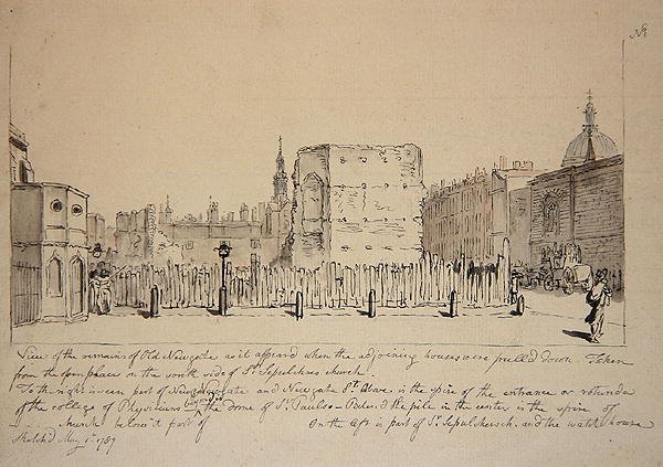 View of the Remains of Old Newgate Prison by John Carter