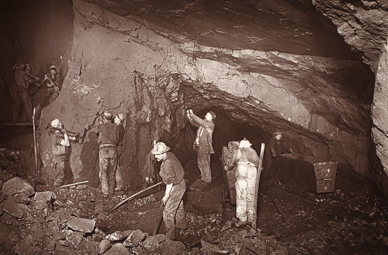 Stoping at the 70, East Pool Mine, Illustration from 