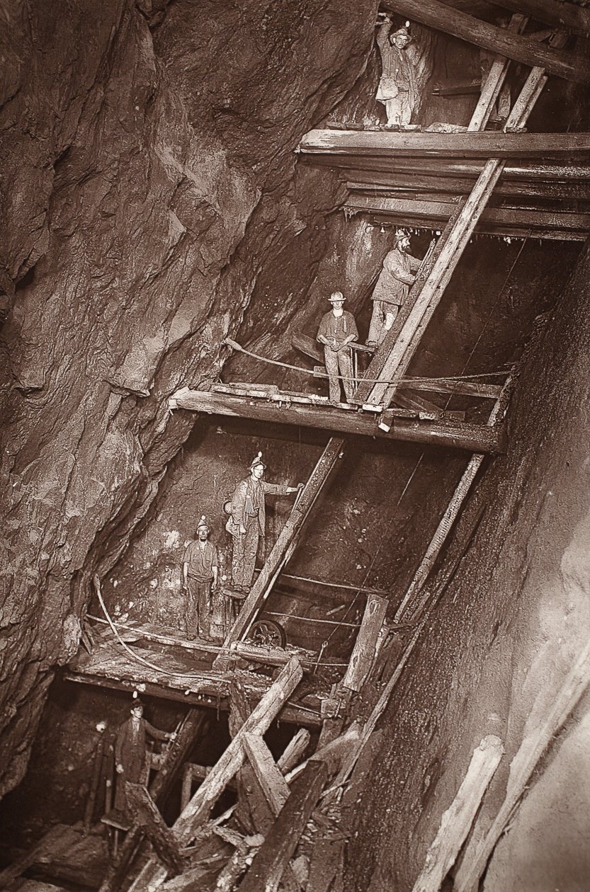 The Man Engine at Dolcoath Mine, Illustration from 