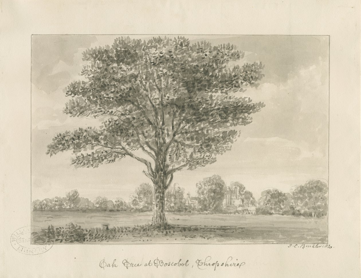 Boscobel - The Royal Oak by John Chessell Buckler