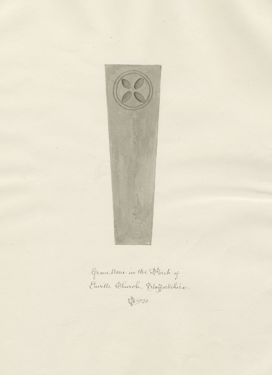 Enville Church - Gravestone by John Chessell Buckler